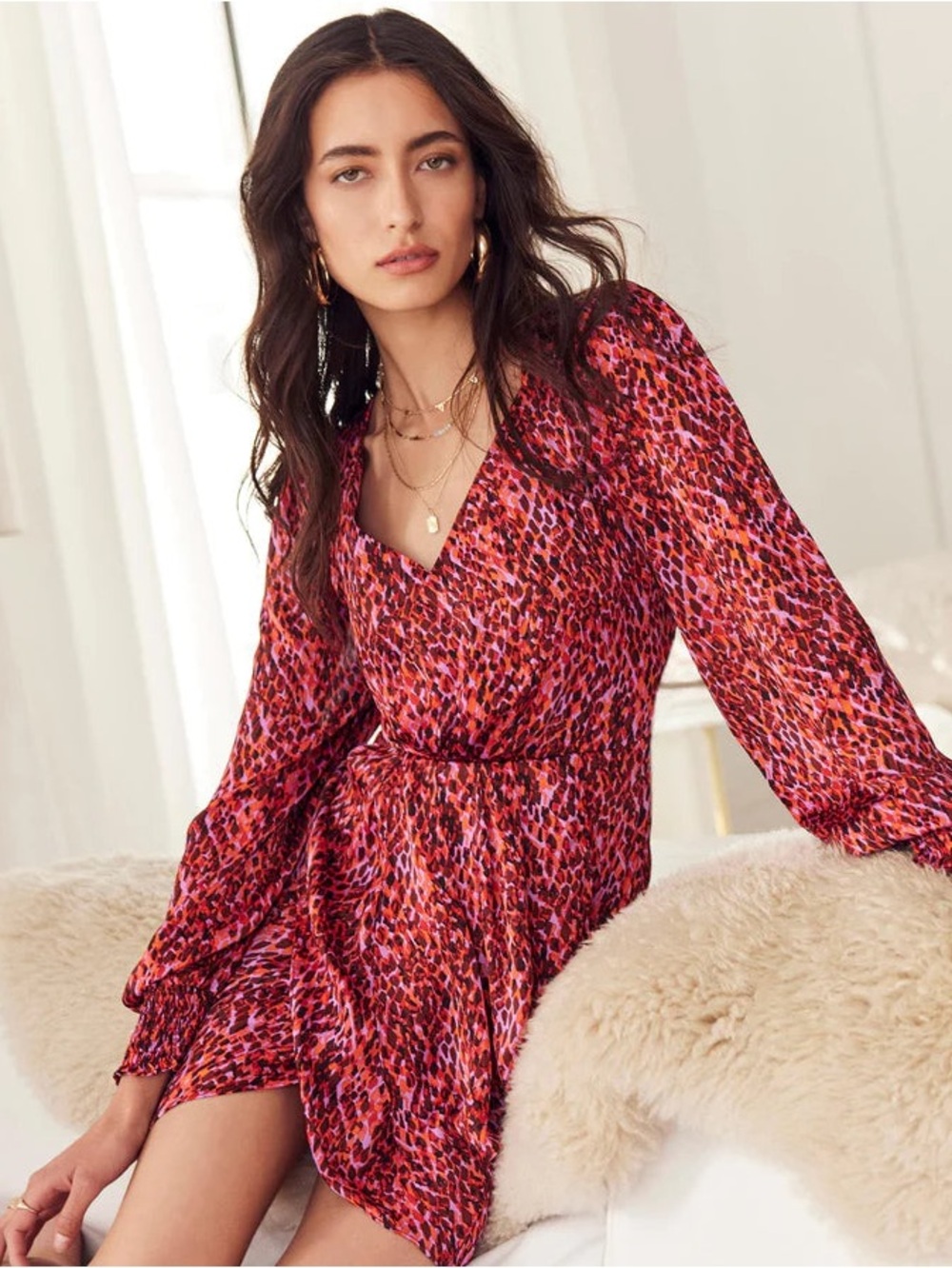 Heartloom Selita Red and Pink Printed Mini Dress ❤️❤️